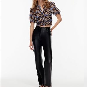 Melina vegan leather pants in black